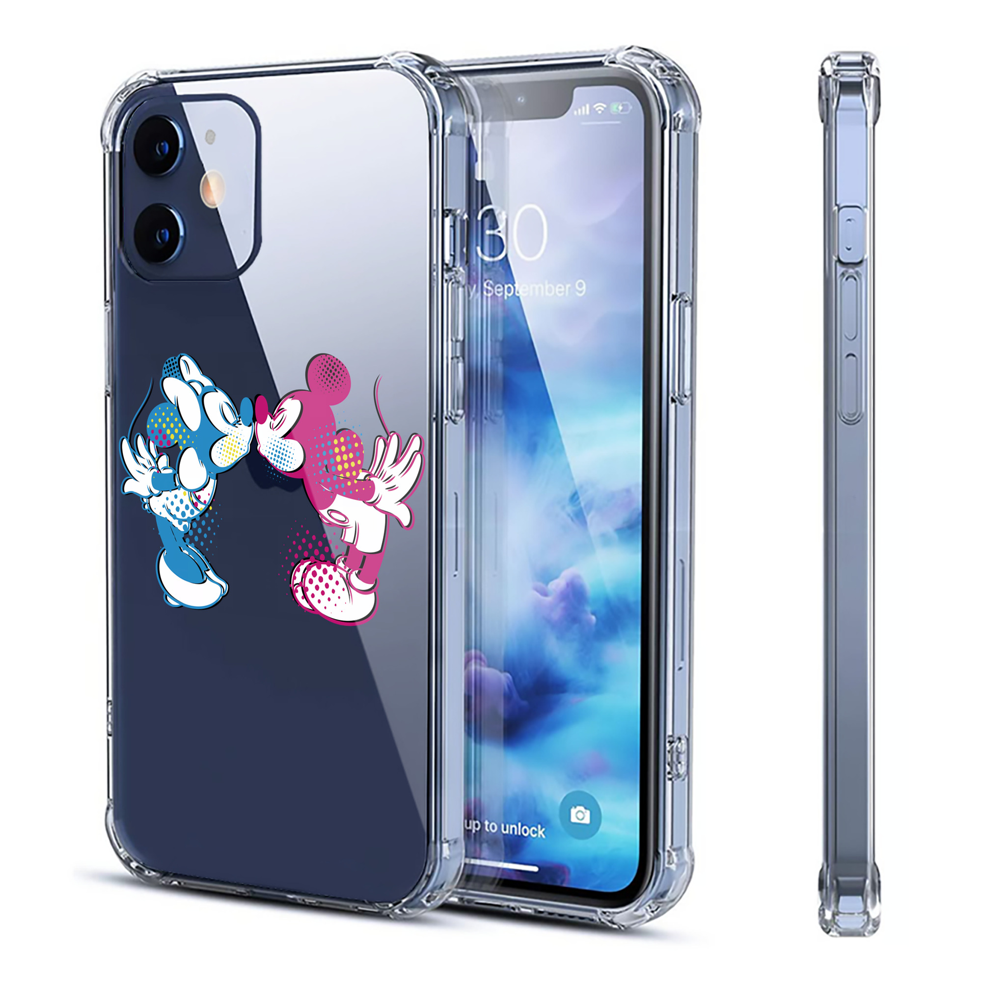 （画像用） ミッキーマウス Mickey Mouse 【iPhone 12シリーズ対応】透明スマホケース（クリアソフトケース）
